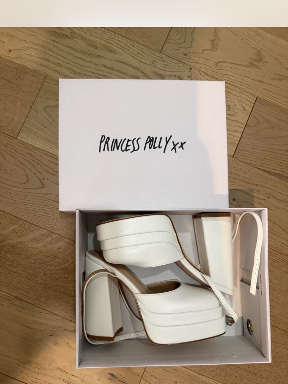 Princess Polly White Chunky Platform Heel Sandals